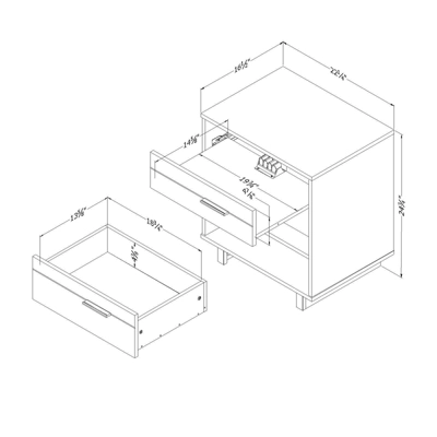 Fynn Nightstand With Cord Catcher - South Shore - Image 8