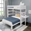 Max & Lily Farmhouse Twin Over Full L-Shaped Bunk Bed With Desk